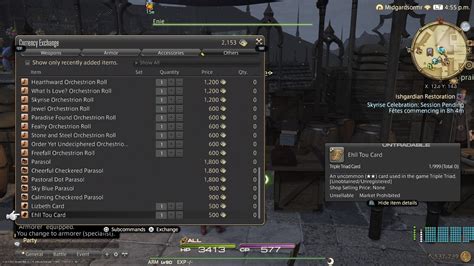 discontinued scrips ffxiv